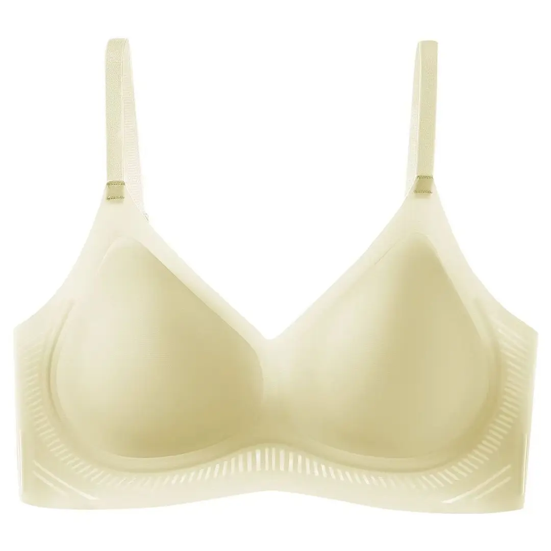 Seamless Bra with No Underwire, Jelly-Like Soft Support, Side Breast Gathering, Fixed Cup, Ultra-Soft and Thin Bra - Image 4
