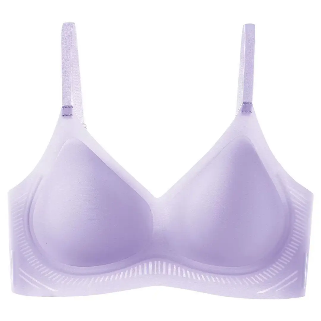 Seamless Bra with No Underwire, Jelly-Like Soft Support, Side Breast Gathering, Fixed Cup, Ultra-Soft and Thin Bra - Image 5