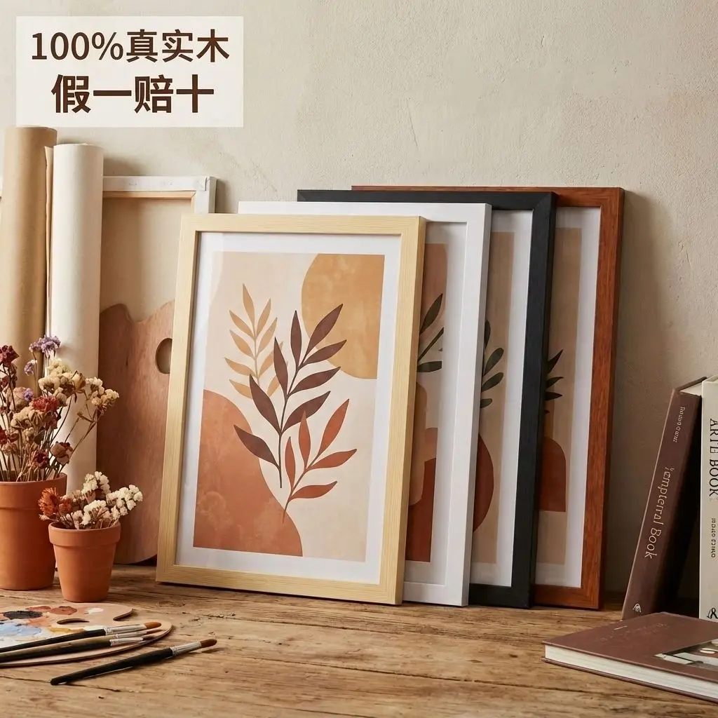 Customized Solid Wood Photo Frames A4A3 8K 16inch Wall-Mounted Picture Frames Natural Wood Photo Frames Wholesale Manufacturer