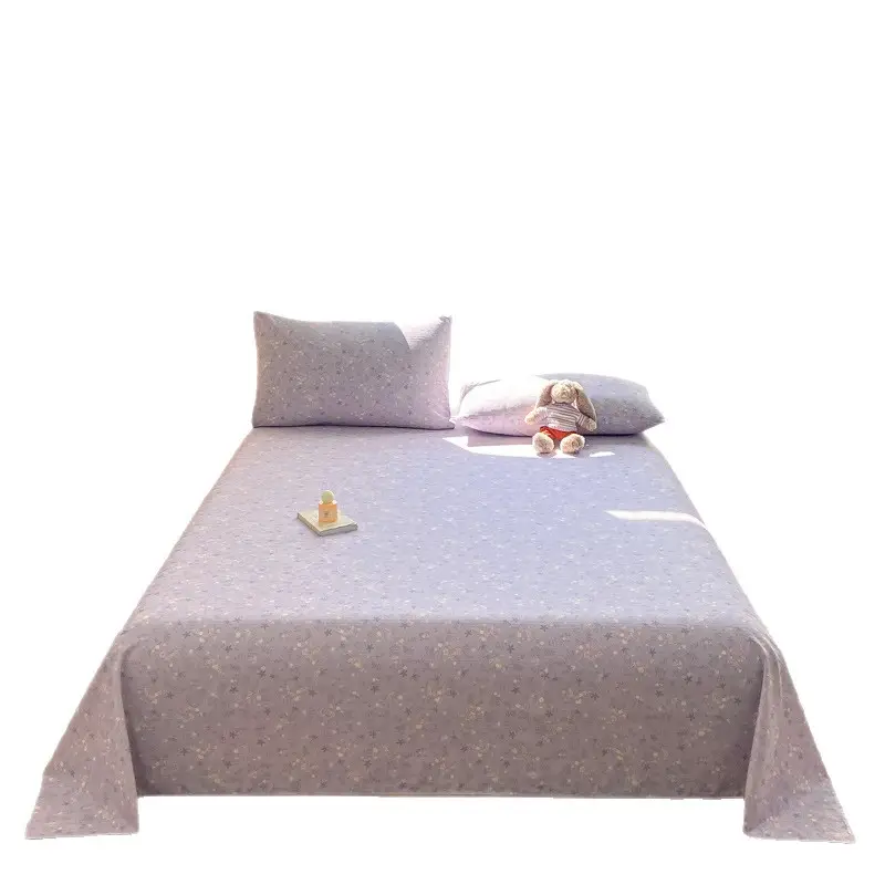 Old-Style Coarse Cloth Bed Sheet, Single Piece, Non-Pure Cotton, All-Cotton, Linen, Cotton-Linen Quilt Cover, Student Dormitory Single-Person Cooling Mat Bed Cover for Summer