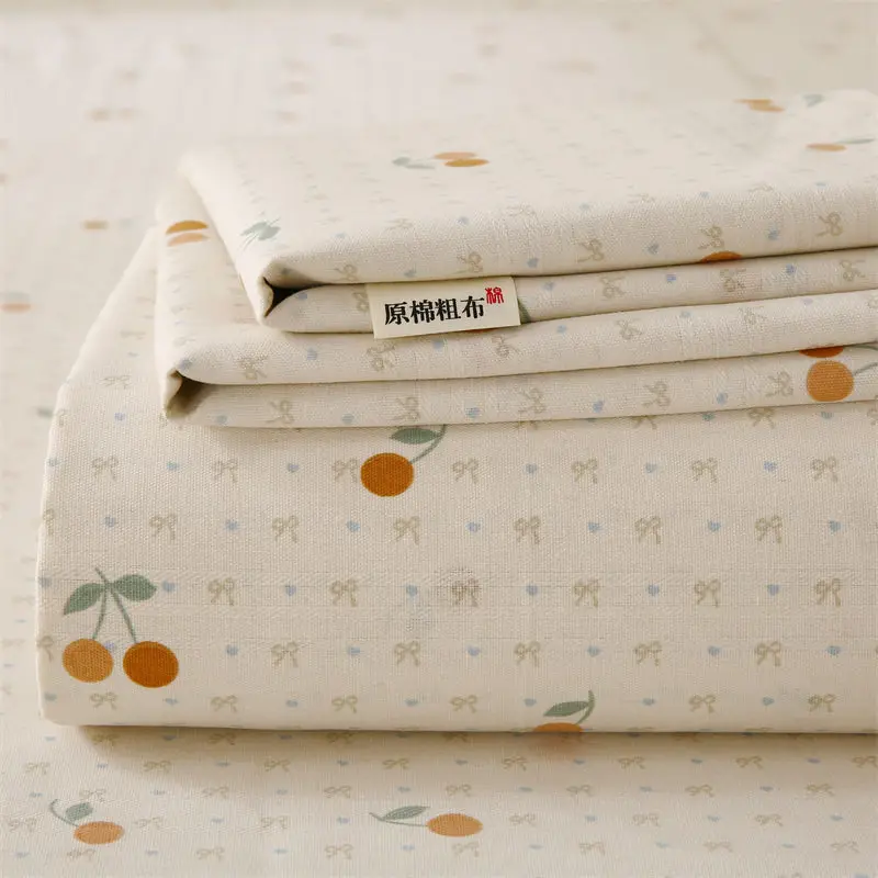 Old-Style Coarse Cloth Bed Sheet, Single Piece, Non-Pure Cotton, All-Cotton, Linen, Cotton-Linen Quilt Cover, Student Dormitory Single-Person Cooling Mat Bed Cover for Summer