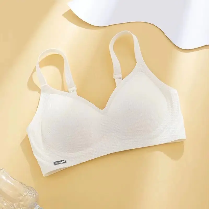 Pure Desire Seamless Nude Feel Underwear for Women, Jelly Soft Support, Side Breast Adjustment, Wireless Ultra-Thin Bra