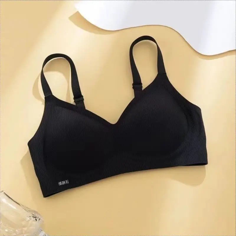 Pure Desire Seamless Nude Feel Underwear for Women, Jelly Soft Support, Side Breast Adjustment, Wireless Ultra-Thin Bra
