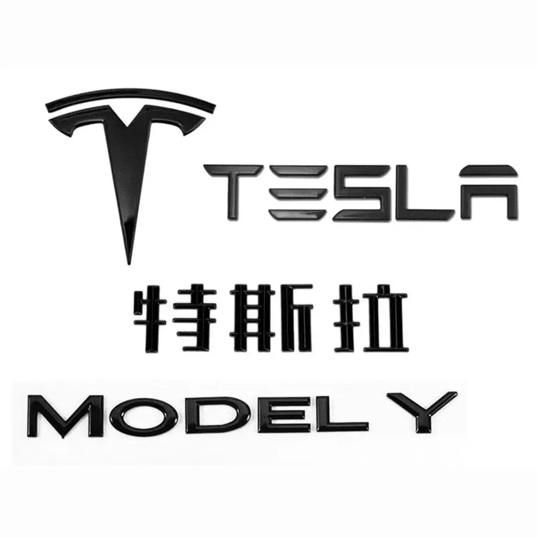Manufacturer Wholesale Tesla Model 3 Syx Front Car Stickers Tesla Letter Hood Emblem Badge Rear Tail Car Emblem