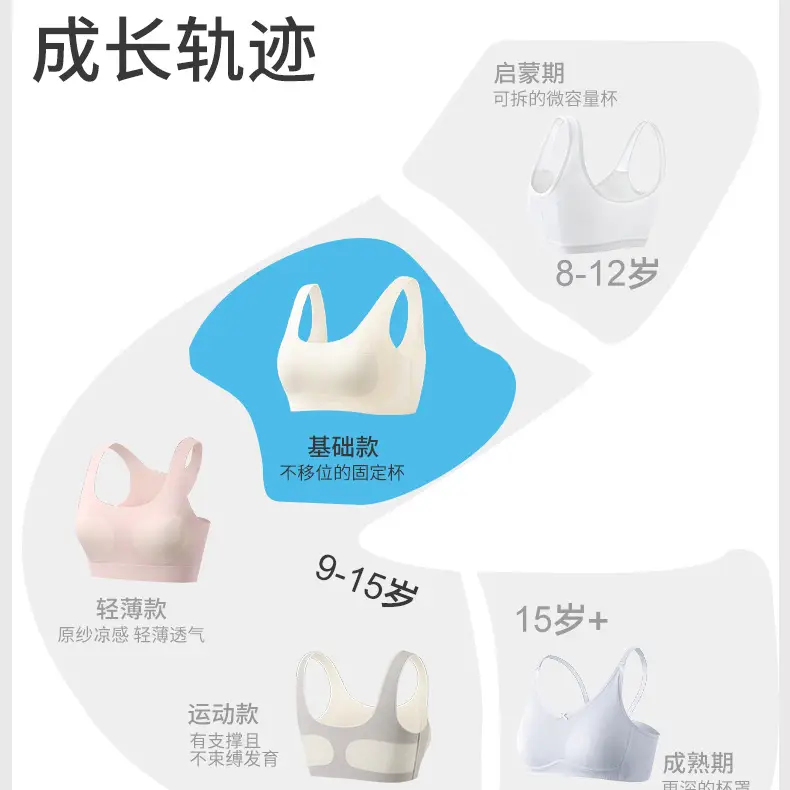 Junior High School Student Camisole Underwear for Girls, 15-Year-Old Girls' Developmental Stage Vest, Second Stage Bra for Teenagers and High School Students — feature 11