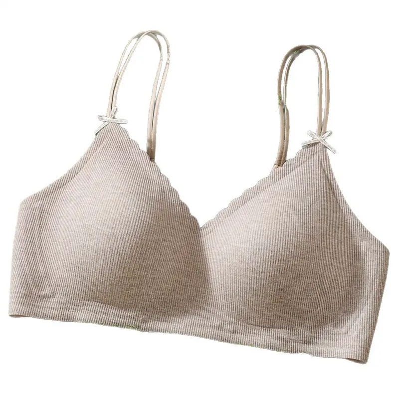 High-End Vertical Striped Underwear for Women, Soft and Comfortable, Lightweight, High-Quality, Wire-Free Bra That Makes Large Busts Appear Smaller