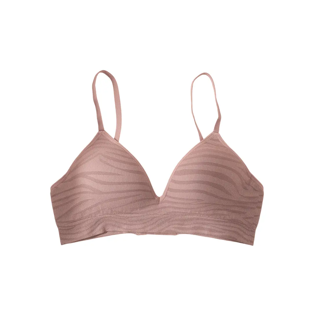 Zeriluna Deep V Zebra Print Fixed Cup Bra, Soft and Comfortable, Provides Balanced Support and Fits the Skin Without Restraint