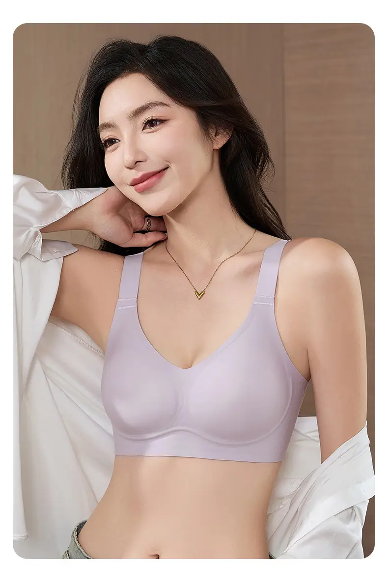 Jelly Soft Support Semi-Fixed Cup Smooth Seamless Wireless Comfortable Wide-Strap Bra with Gathering Effect, High Elasticity, Ultra-Soft, and Minimizes Appearance — feature 22
