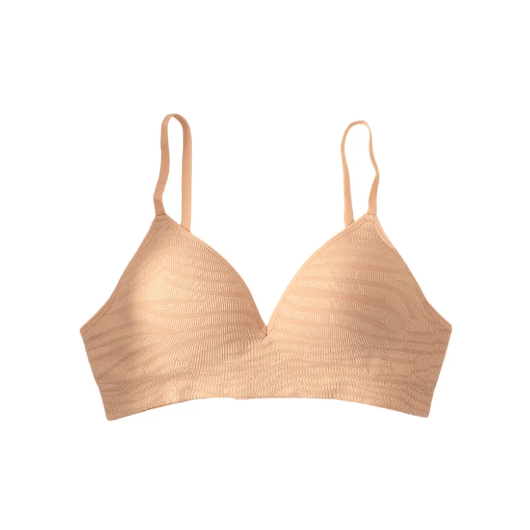 Zeriluna Deep V Zebra Print Fixed Cup Bra, Soft and Comfortable, Provides Balanced Support and Fits the Skin Without Restraint