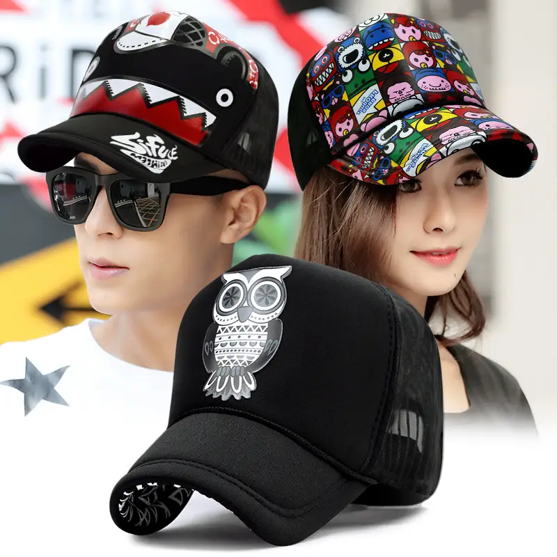 Owl Cartoon Cap White Black High Breathable Summer - Image 23