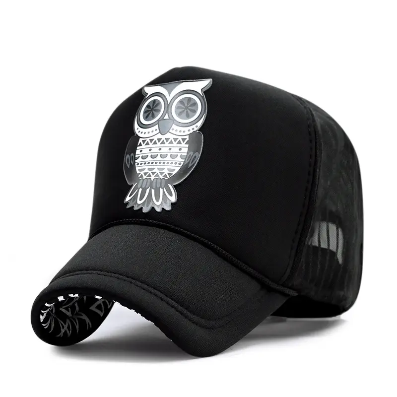 Owl Cartoon Cap White Black High Breathable Summer - Image 3