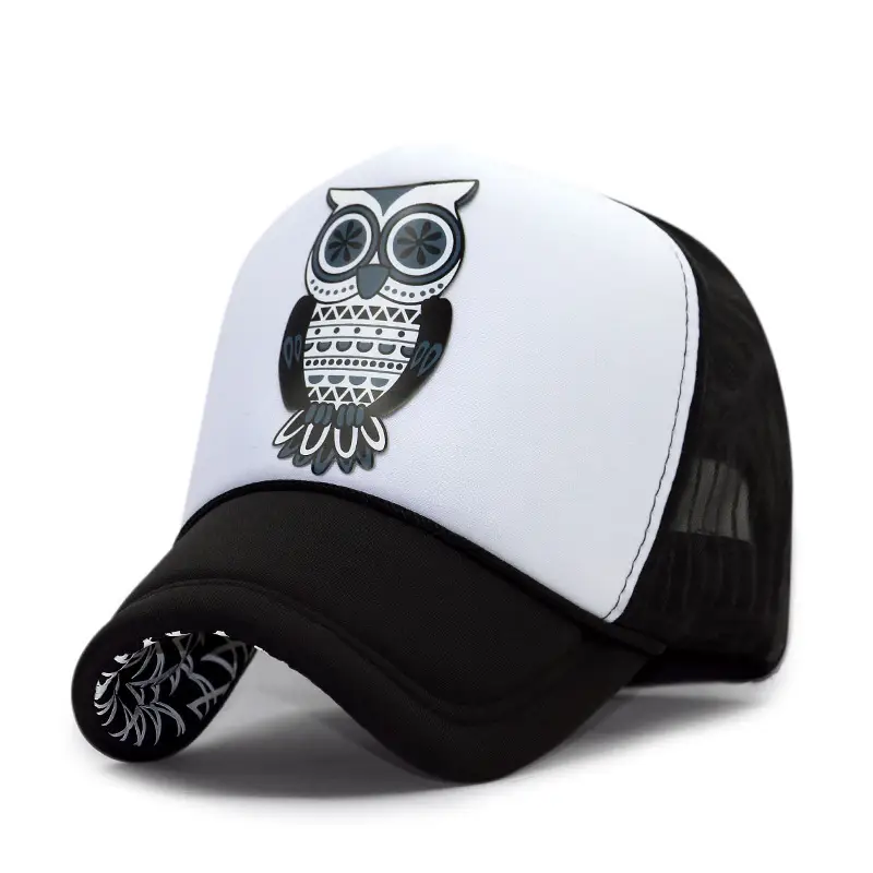 Owl Cartoon Cap White Black High Breathable Summer - Image 4