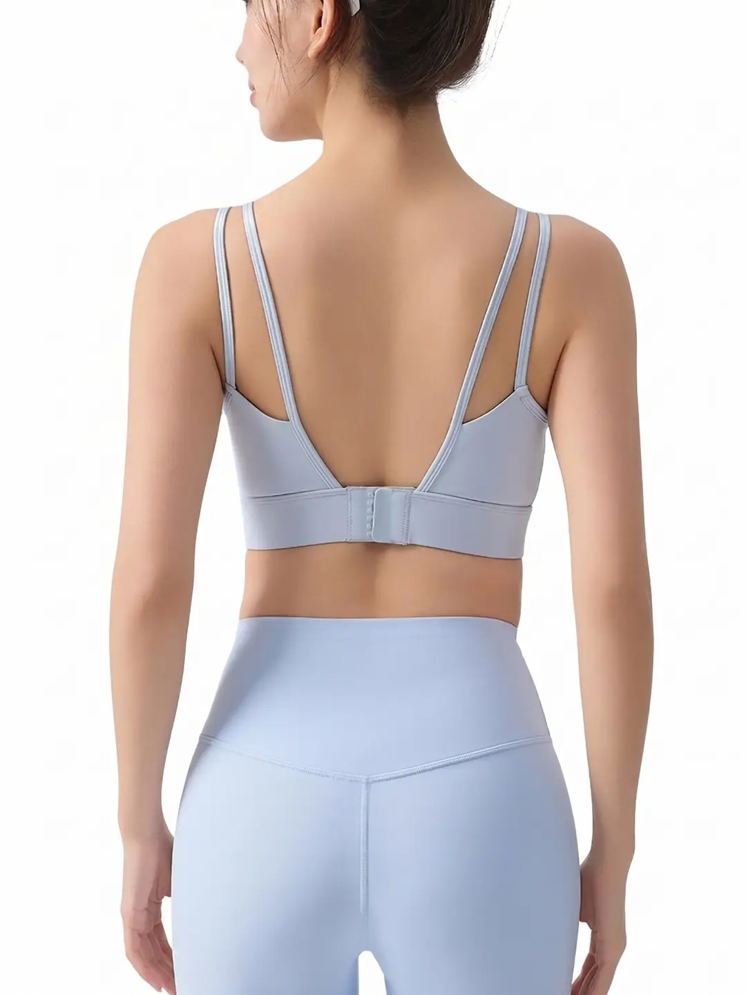 External Wear Training Shockproof Yoga Vest Sports Bra for Women Fitness with Integrated Fixed Cups