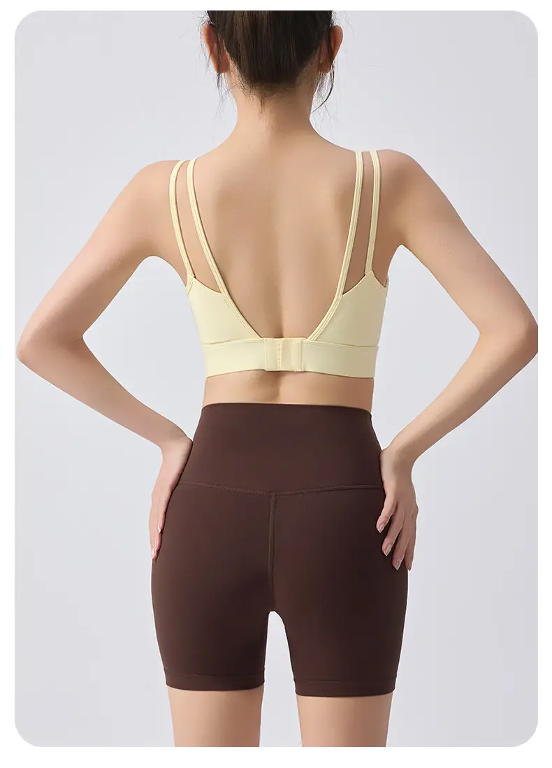 External Wear Training Shockproof Yoga Vest Sports Bra for Women Fitness with Integrated Fixed Cups — feature 14