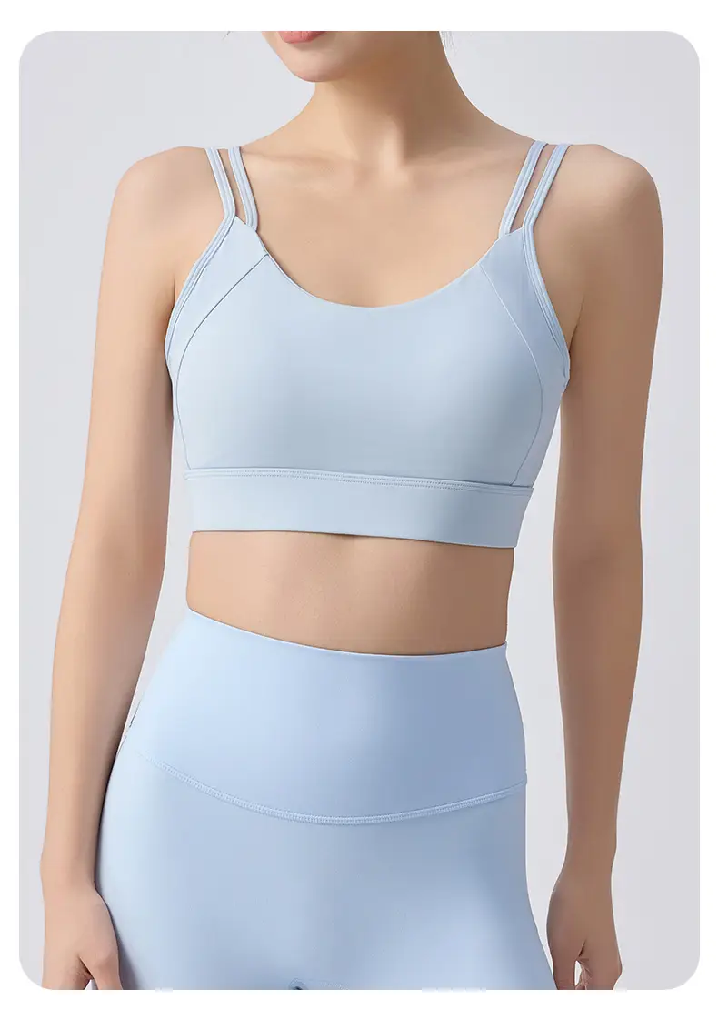 External Wear Training Shockproof Yoga Vest Sports Bra for Women Fitness with Integrated Fixed Cups — feature 16