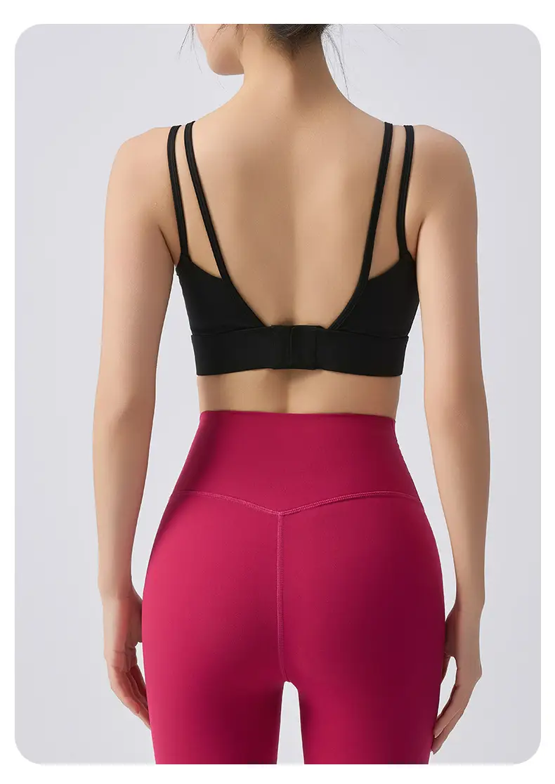 External Wear Training Shockproof Yoga Vest Sports Bra for Women Fitness with Integrated Fixed Cups — feature 18