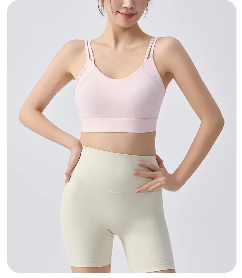 External Wear Training Shockproof Yoga Vest Sports Bra for Women Fitness with Integrated Fixed Cups — feature 20
