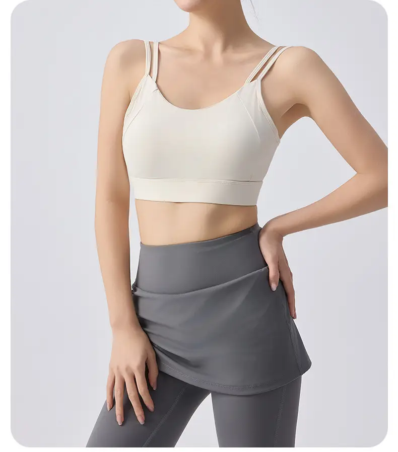 External Wear Training Shockproof Yoga Vest Sports Bra for Women Fitness with Integrated Fixed Cups — feature 22