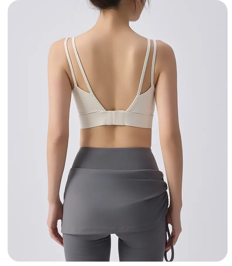 External Wear Training Shockproof Yoga Vest Sports Bra for Women Fitness with Integrated Fixed Cups — feature 23