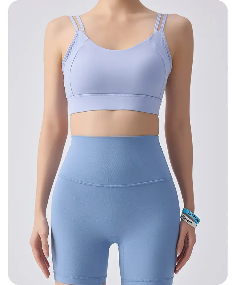 External Wear Training Shockproof Yoga Vest Sports Bra for Women Fitness with Integrated Fixed Cups — feature 24