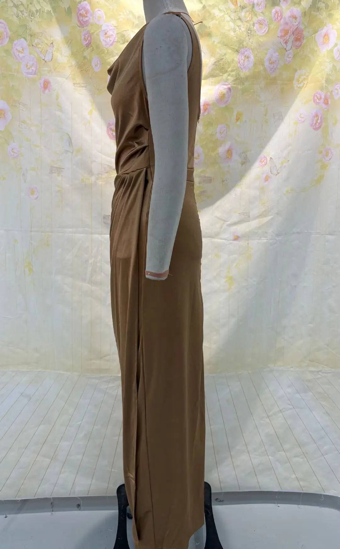Summer New Amazon Cross-Border Foreign Trade Banquet Dress Sleeveless Hem Slit Solid Color Slim Fit Dress for Women — feature 14