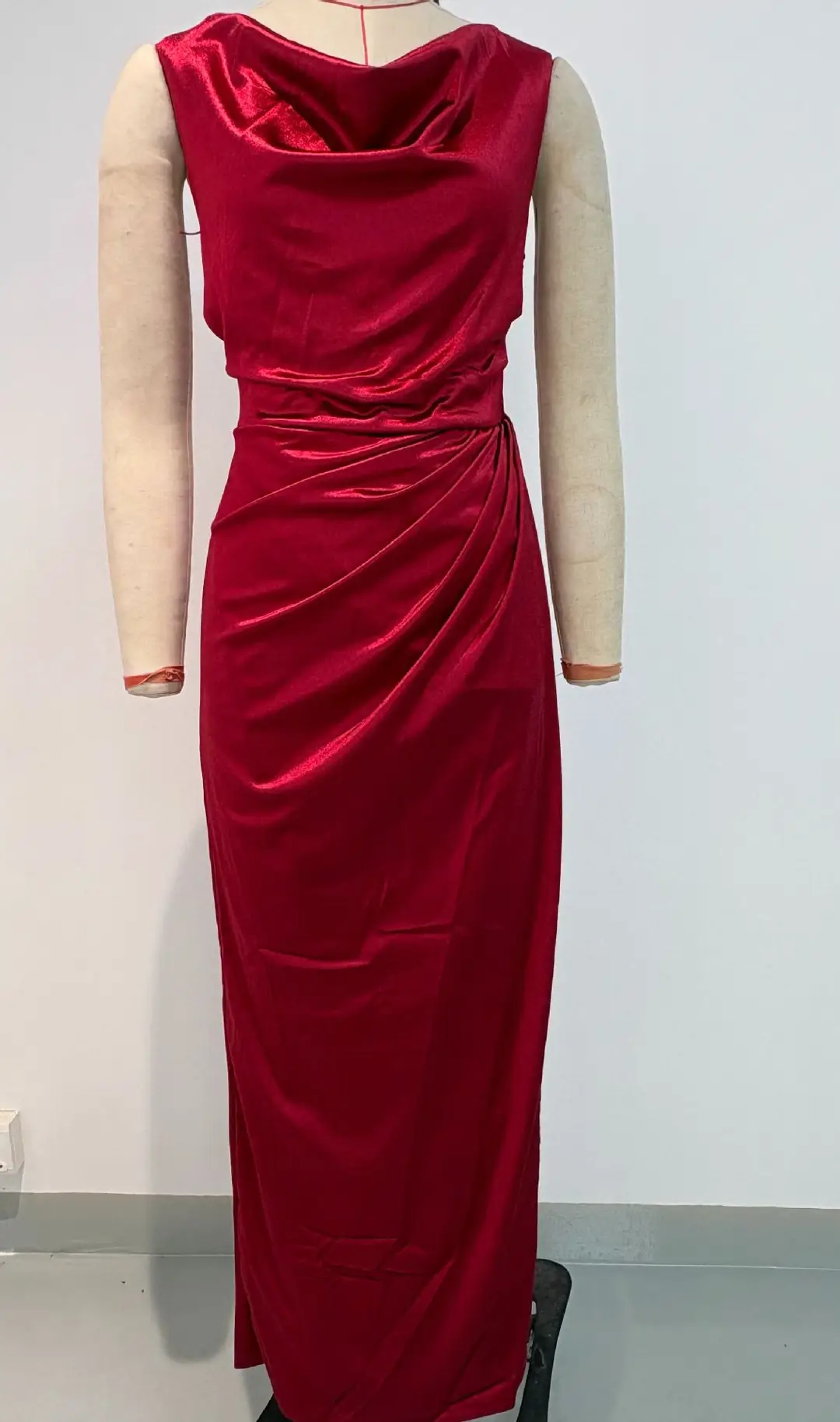 Summer New Amazon Cross-Border Foreign Trade Banquet Dress Sleeveless Hem Slit Solid Color Slim Fit Dress for Women — feature 31