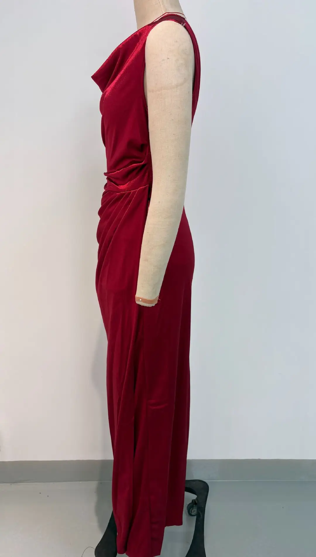 Summer New Amazon Cross-Border Foreign Trade Banquet Dress Sleeveless Hem Slit Solid Color Slim Fit Dress for Women — feature 32