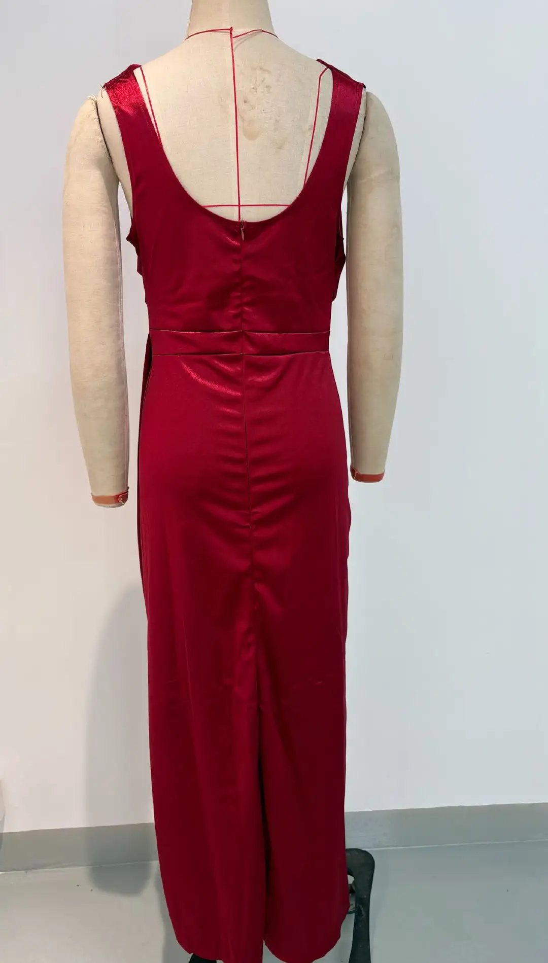 Summer New Amazon Cross-Border Foreign Trade Banquet Dress Sleeveless Hem Slit Solid Color Slim Fit Dress for Women — feature 33