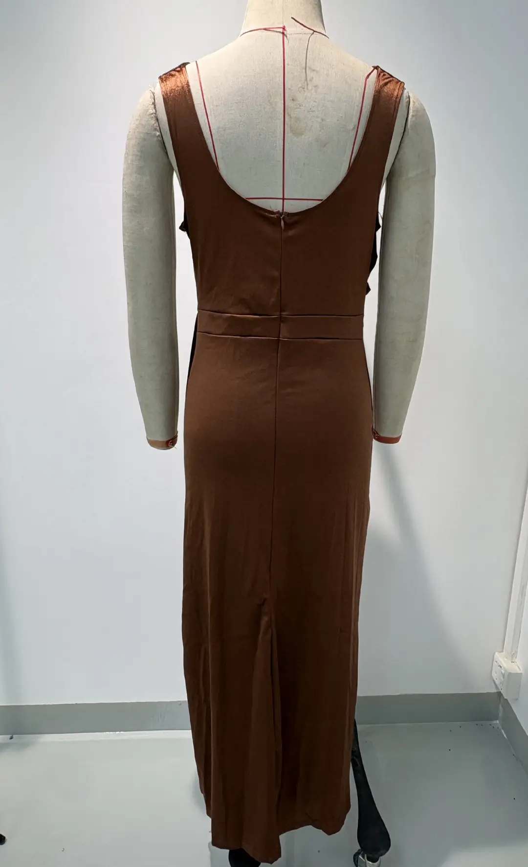 Summer New Amazon Cross-Border Foreign Trade Banquet Dress Sleeveless Hem Slit Solid Color Slim Fit Dress for Women — feature 39
