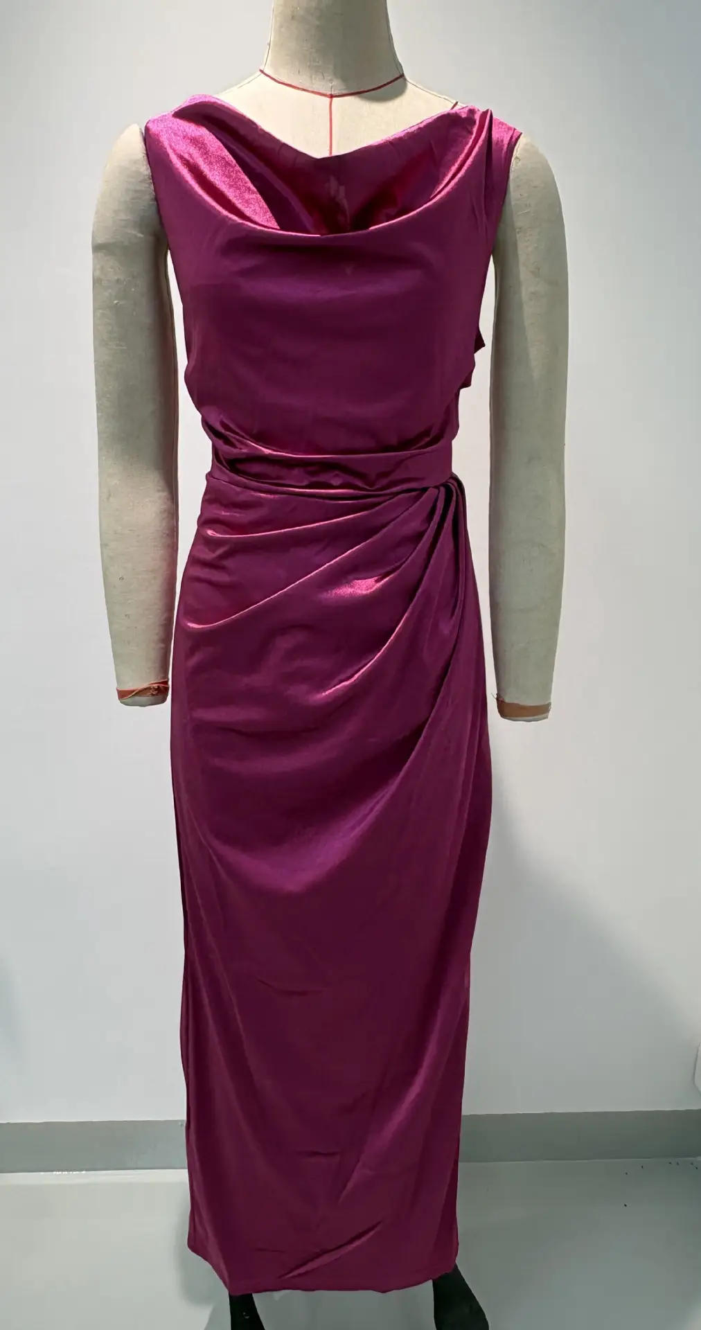 Summer New Amazon Cross-Border Foreign Trade Banquet Dress Sleeveless Hem Slit Solid Color Slim Fit Dress for Women — feature 7