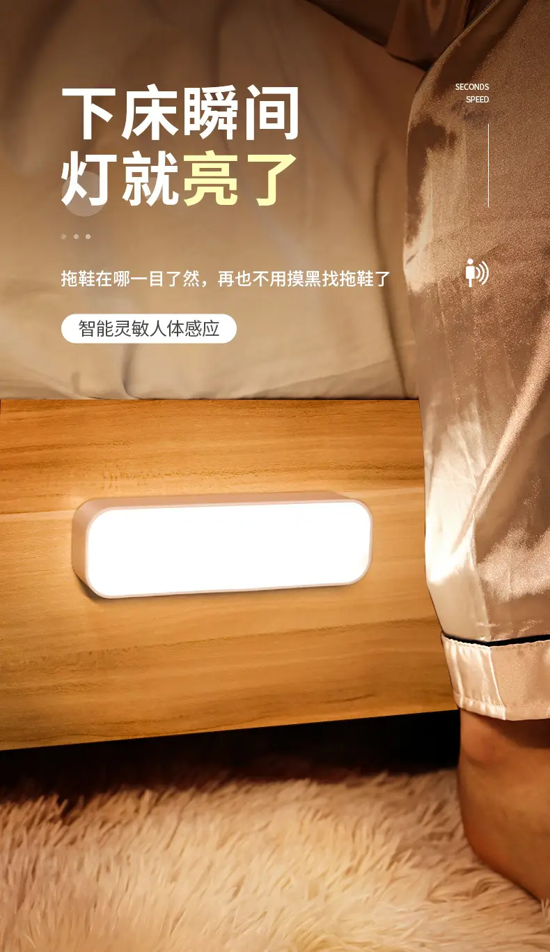 Intelligent Human Body Sensor Night Light for Bedroom, Voice-Controlled, Wireless Charging, Suitable for Hallways, Corridors, and Bedside Use — feature 4