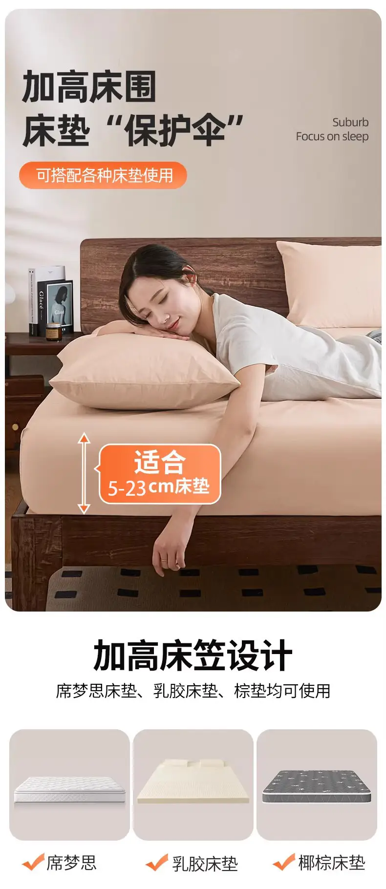 Cross-Border Pure Cotton Waterproof Fitted Sheet, All-Cotton Bed Cover, Urine-Proof Bed Sheet, Breathable Mattress Protector, 2025 New Model Bed Cover — feature 15