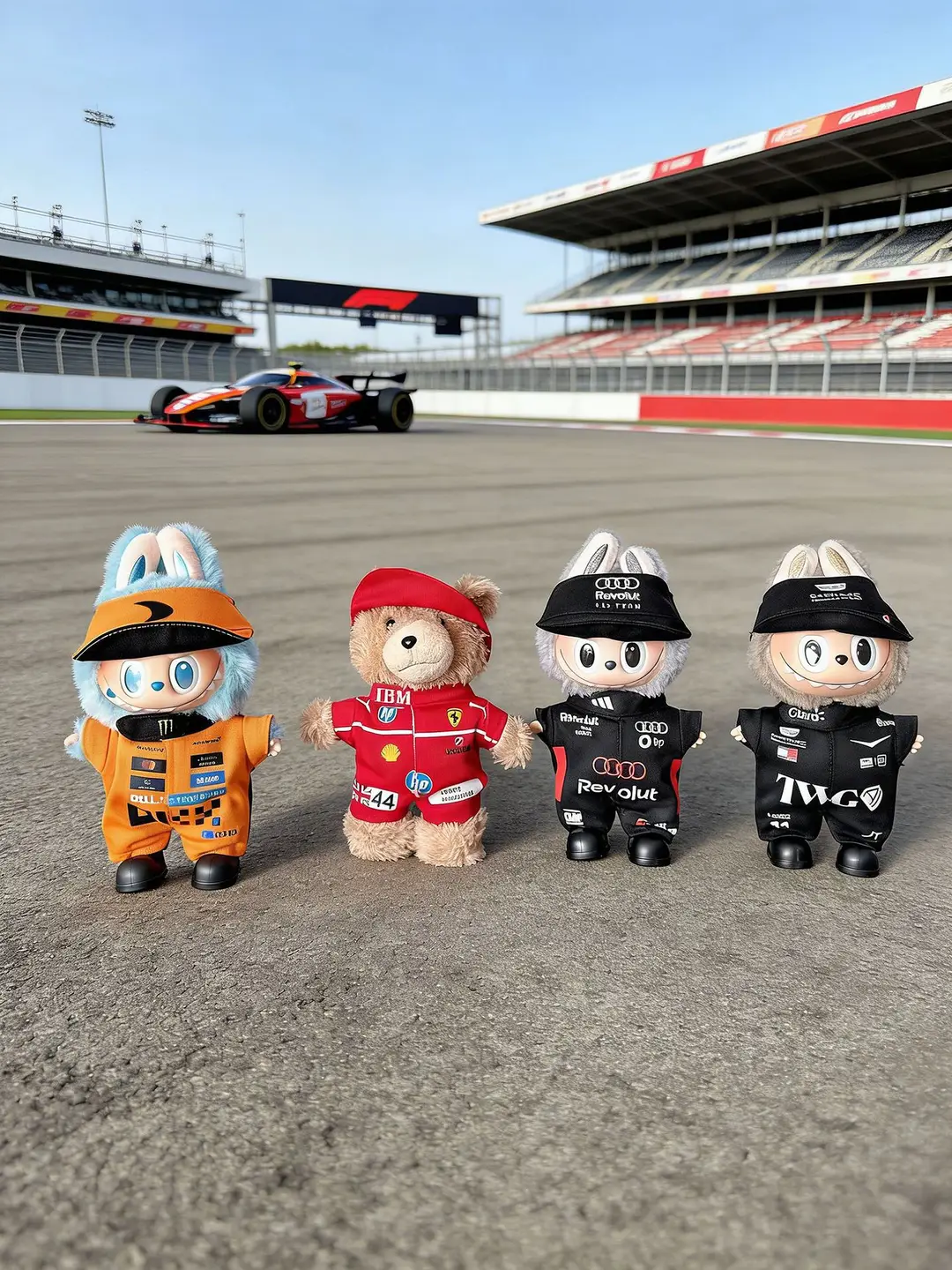 First, Second, and Third Generation Labubu Doll Clothes Racing Suit F1 Mclaren New Season 17cm Labubu Clothes and Hats Wholesale — feature 1