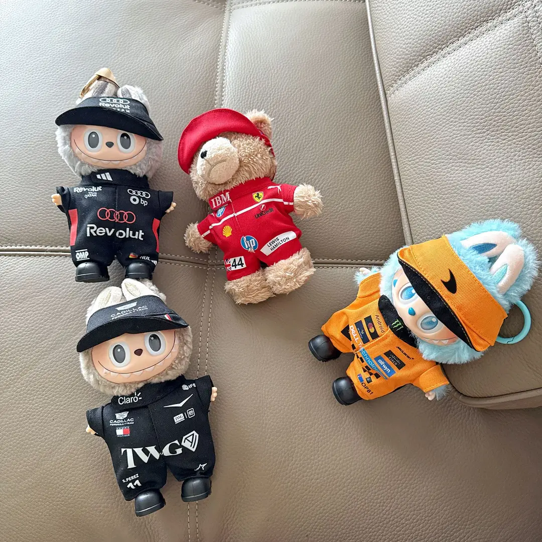 First, Second, and Third Generation Labubu Doll Clothes Racing Suit F1 Mclaren New Season 17cm Labubu Clothes and Hats Wholesale — feature 6