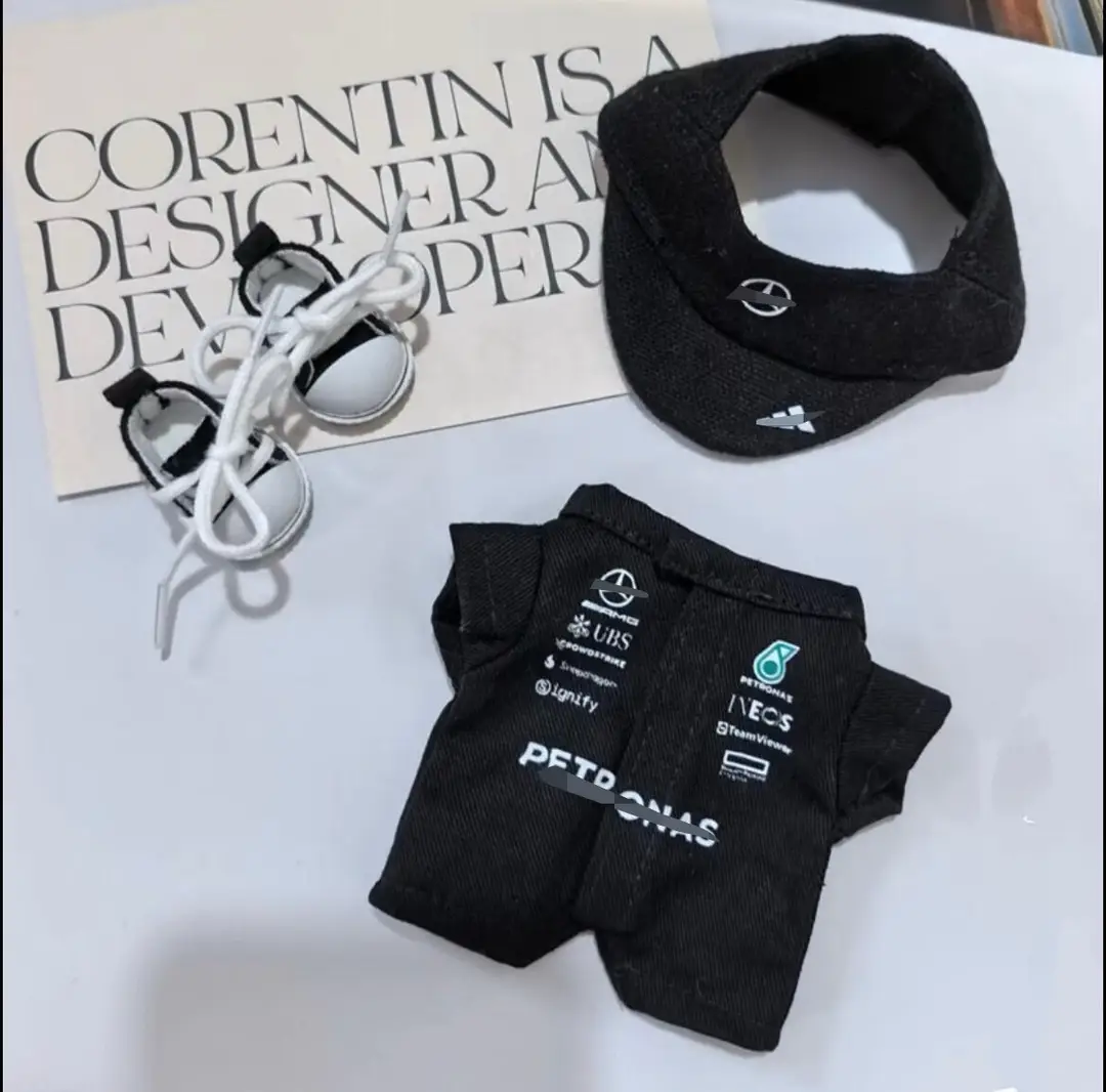 First, Second, and Third Generation Labubu Doll Clothes Racing Suit F1 Mclaren New Season 17cm Labubu Clothes and Hats Wholesale