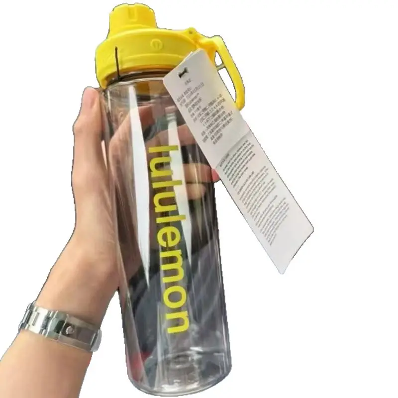 Lululemon Back to Life Plastic Straw Cup Transparent Sports Water Bottle Fitness Plastic Outdoor Water Cup
