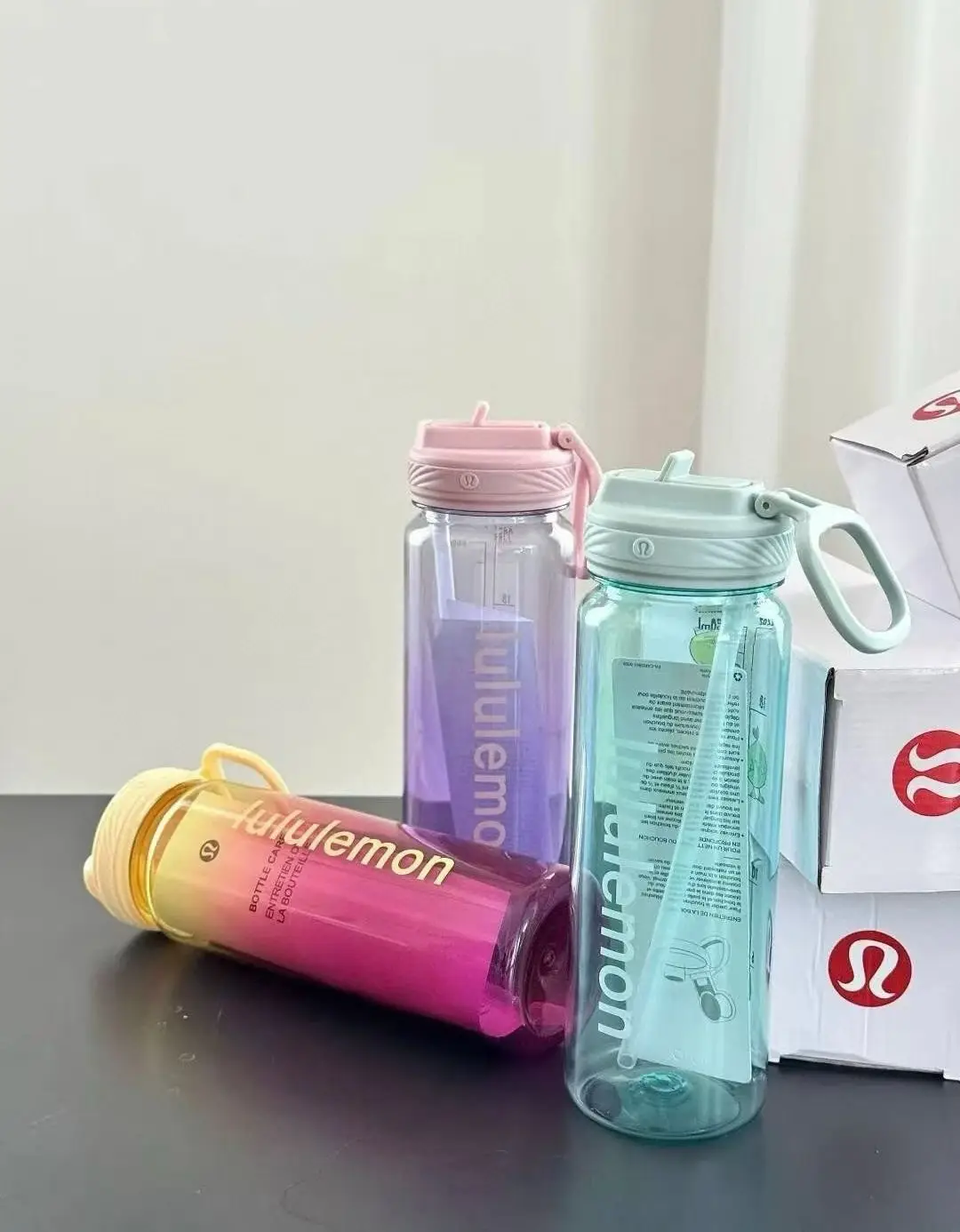 Lululemon Back to Life Plastic Straw Cup Transparent Sports Water Bottle Fitness Plastic Outdoor Water Cup — feature 14
