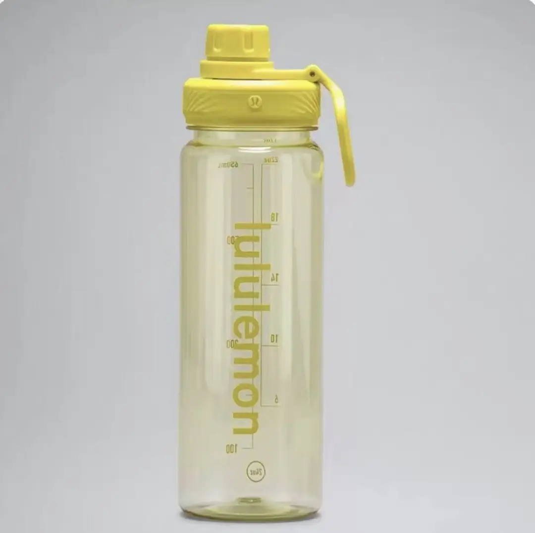 Lululemon Back to Life Plastic Straw Cup Transparent Sports Water Bottle Fitness Plastic Outdoor Water Cup