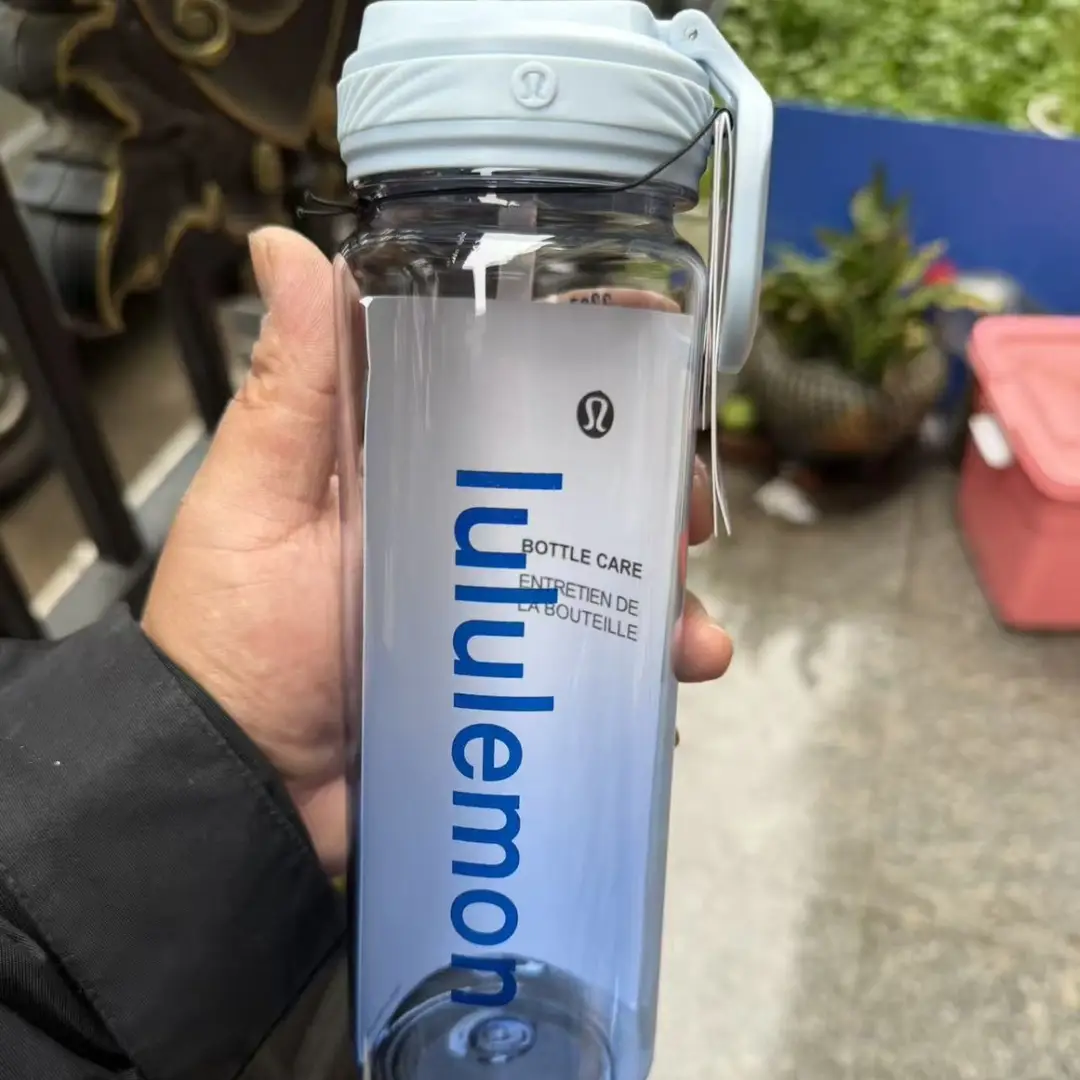 Lululemon Back to Life Plastic Straw Cup Transparent Sports Water Bottle Fitness Plastic Outdoor Water Cup