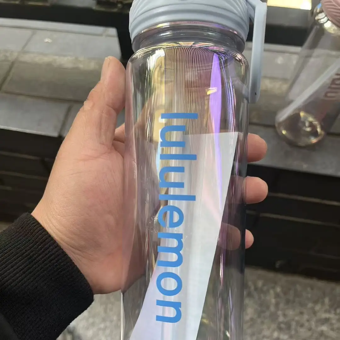 Lululemon Back to Life Plastic Straw Cup Transparent Sports Water Bottle Fitness Plastic Outdoor Water Cup