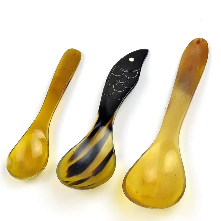 Black Yak Horn Spoon Adult Scraping Spoon - Image 6