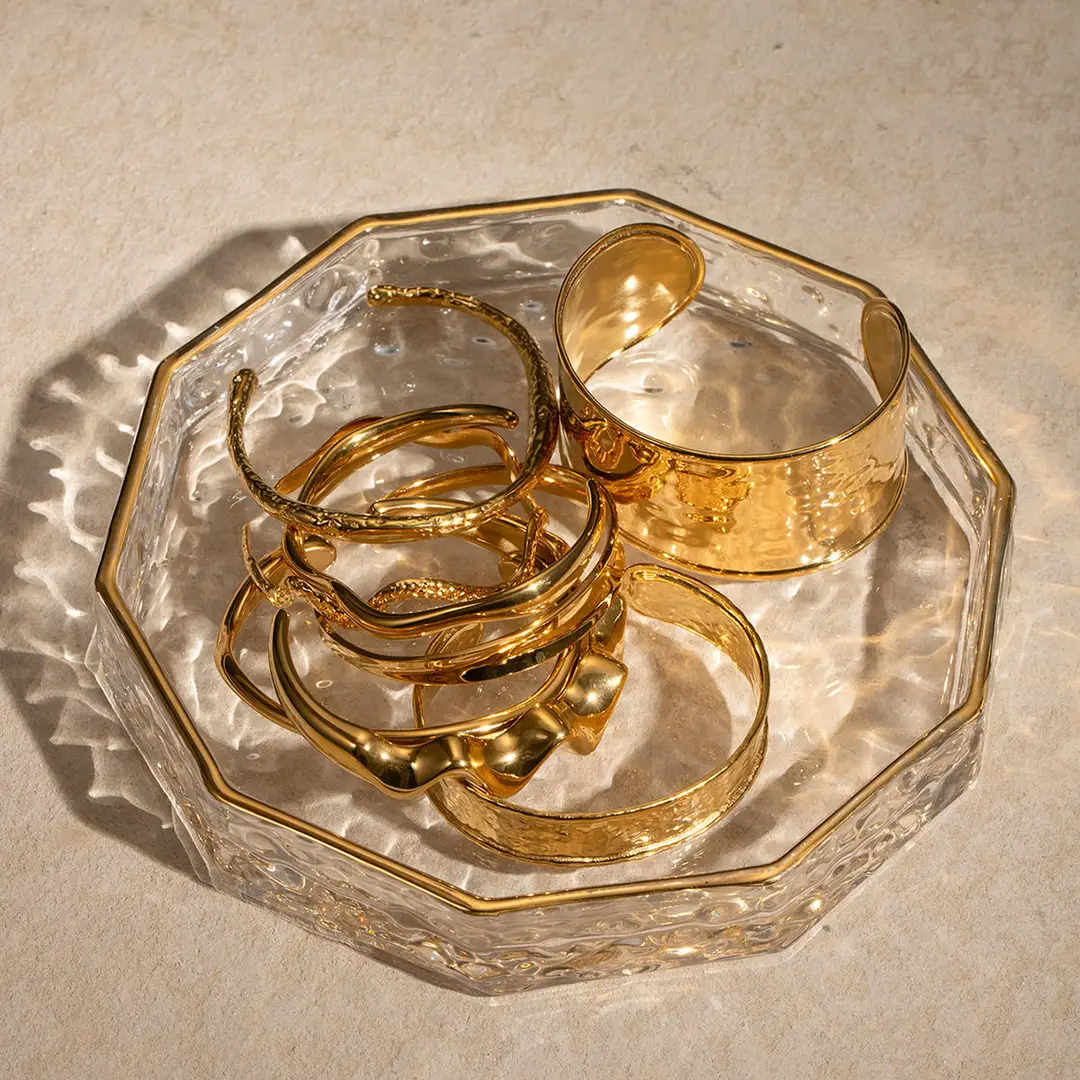 Open-Ended Gold Bracelet for Women, High-End Metallic Silver Arm Ring Jewelry, Vintage Arm Decoration Accessory for Women