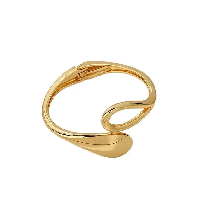 Open-Ended Gold Bracelet for Women, High-End Metallic Silver Arm Ring Jewelry, Vintage Arm Decoration Accessory for Women