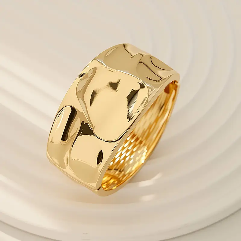 Open-Ended Gold Bracelet for Women, High-End Metallic Silver Arm Ring Jewelry, Vintage Arm Decoration Accessory for Women