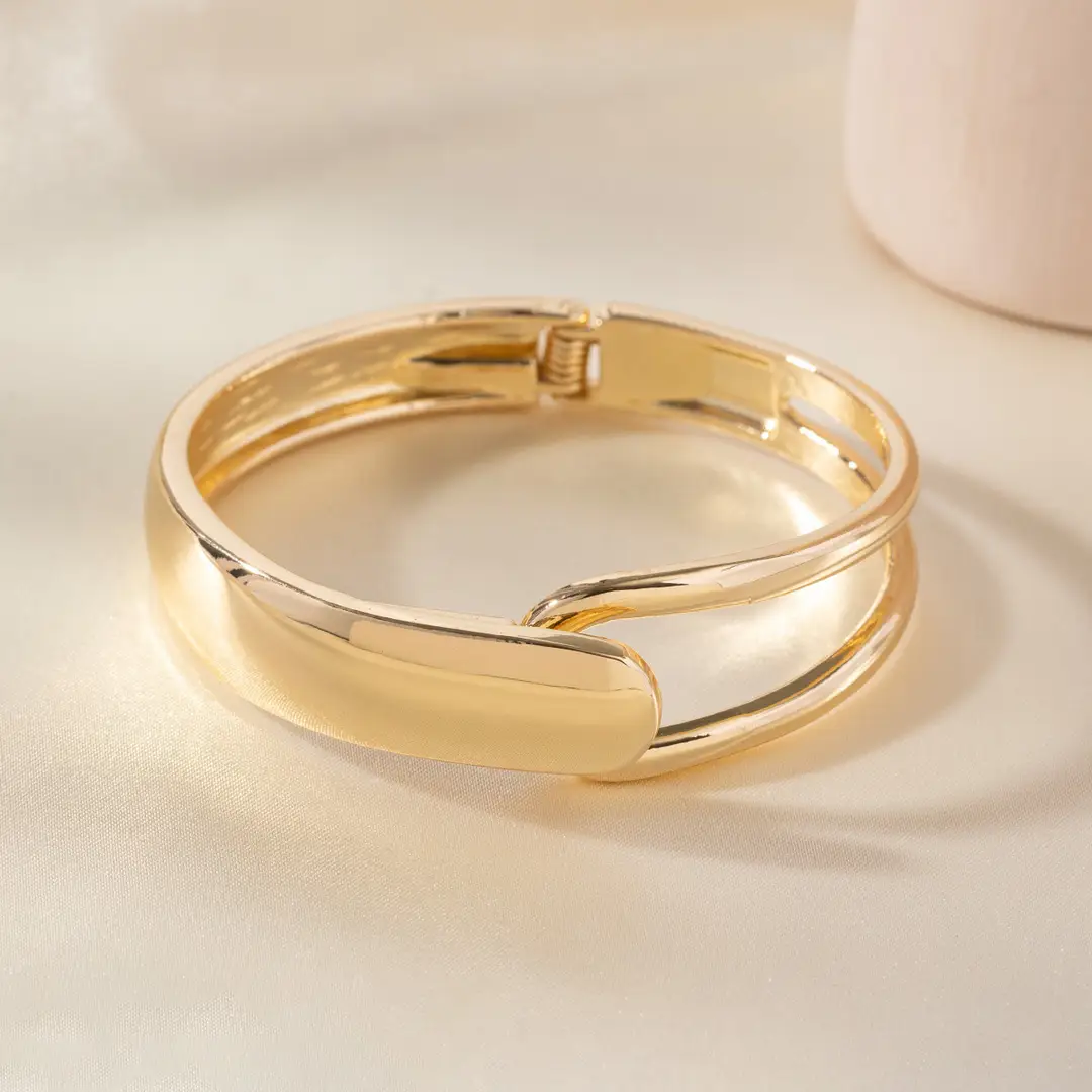 Open-Ended Gold Bracelet for Women, High-End Metallic Silver Arm Ring Jewelry, Vintage Arm Decoration Accessory for Women