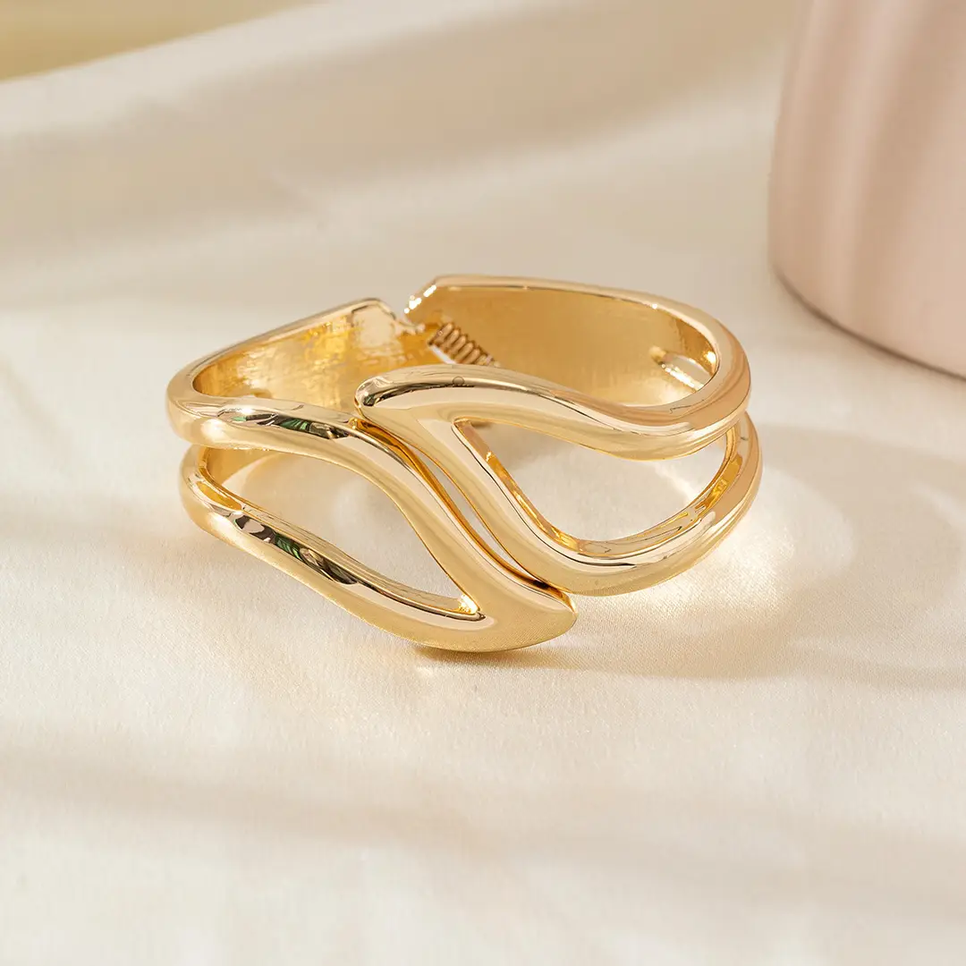 Open-Ended Gold Bracelet for Women, High-End Metallic Silver Arm Ring Jewelry, Vintage Arm Decoration Accessory for Women