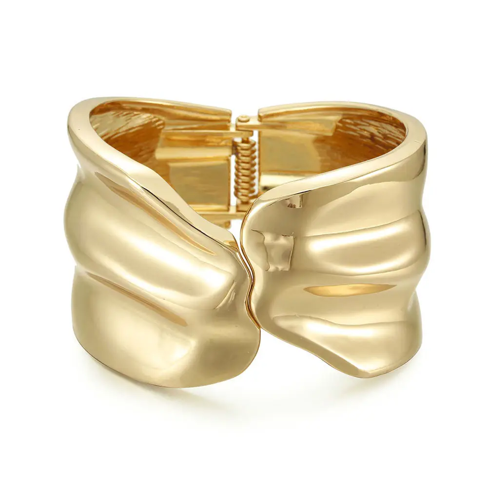 Open-Ended Gold Bracelet for Women, High-End Metallic Silver Arm Ring Jewelry, Vintage Arm Decoration Accessory for Women