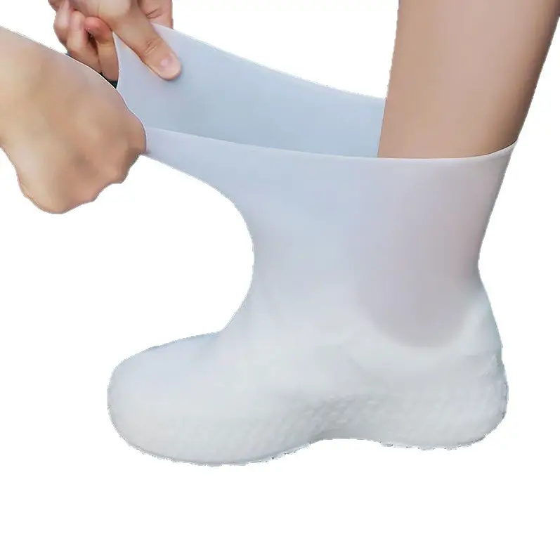 Shoe Covers Waterproof Non-Slip Thickened Wear-Resistant Rain Shoe Covers Latex Outdoor Rainproof Men's and Women's Rain Boot Covers Portable Mid-Calf Boot Covers