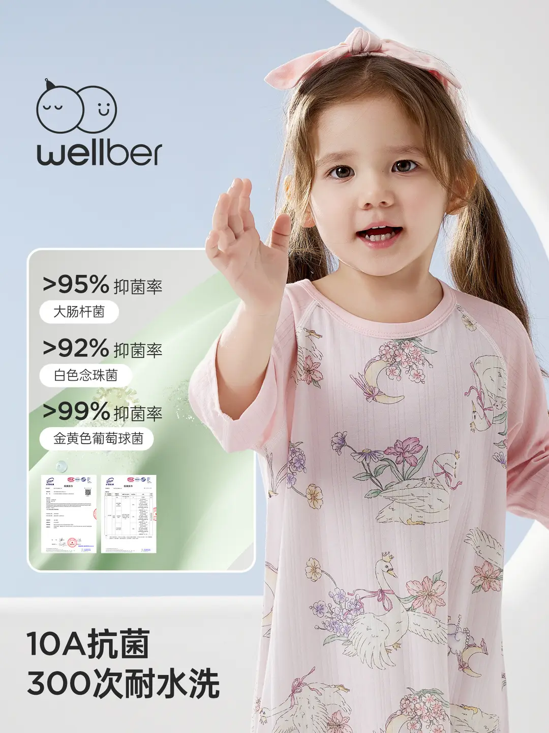 Wellberu Class a Children's Summer Pajamas, Thin Girls' Nightgown, Lightweight and Breathable Boys' Pajamas, Home Wear