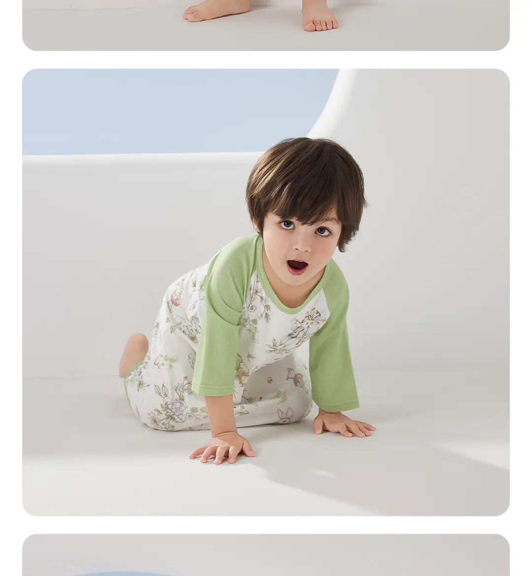 Wellberu Class a Children's Summer Pajamas, Thin Girls' Nightgown, Lightweight and Breathable Boys' Pajamas, Home Wear — feature 16